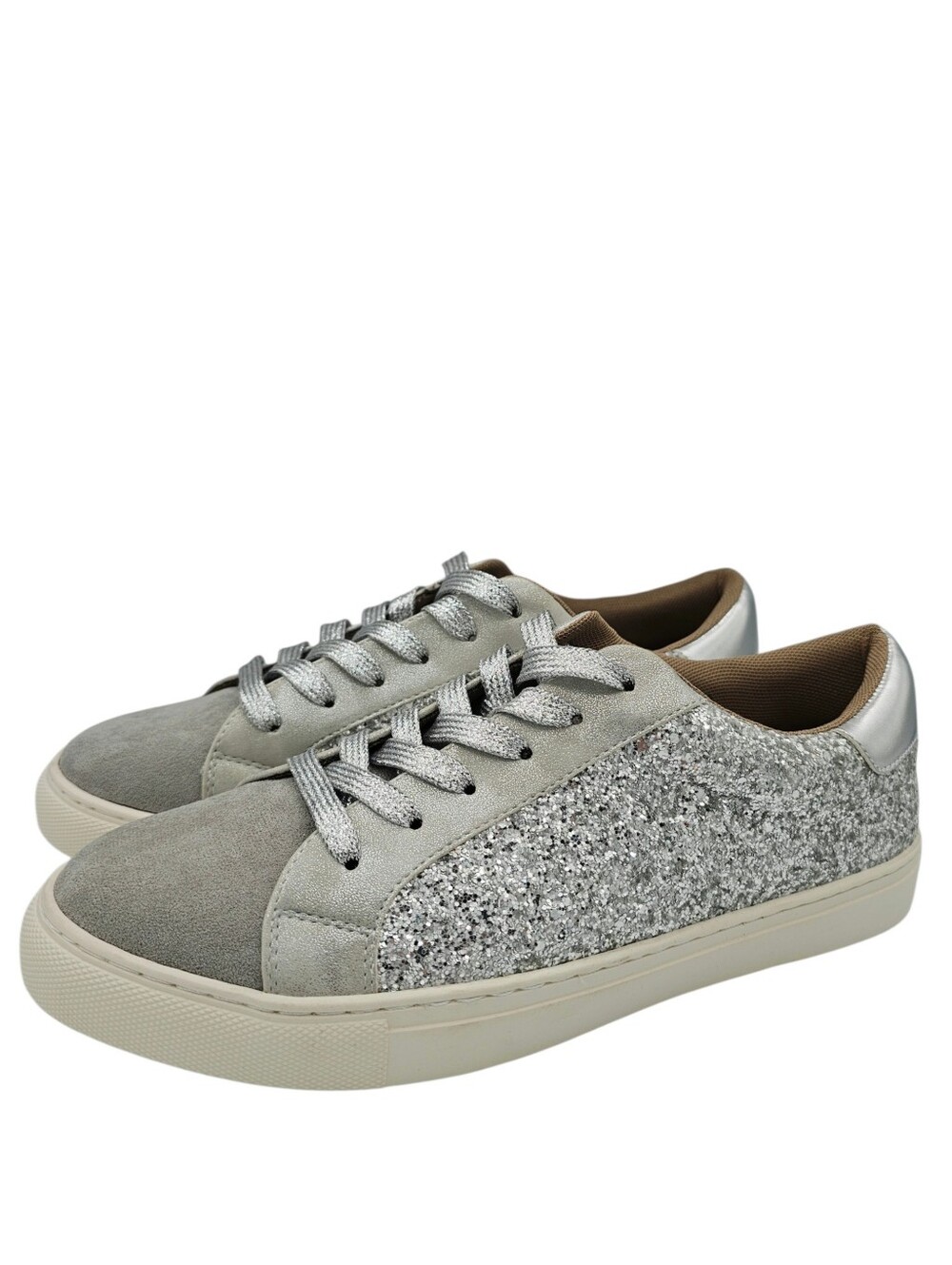 Boutique by Corkys Gray Silver Glitter Sneakers size 10